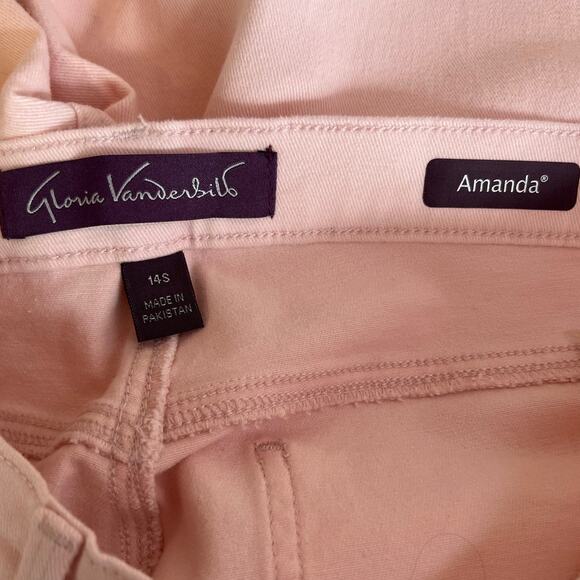 GLORIA VANDERBILT Amanda Straight Leg Slimming Jeans in Pink Women's Sz 14S - Picture 8 of 9